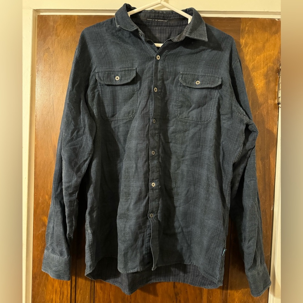 Kuhl Men’s Blue Black Plaid Longsleeve Button Up